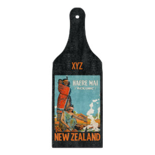 Neuseeland Vintage Reise Custom Schneidebrett