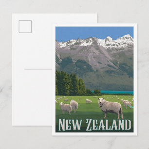 Neuseeland Vintage-Reise Postkarte