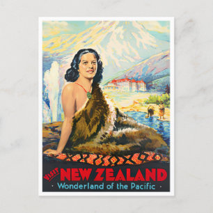Neuseeland Vintage-Reise Postkarte