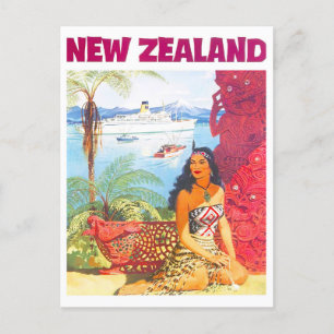 Neuseeland Vintage-Reise Postkarte