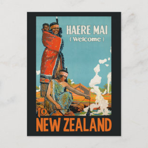 Neuseeland Vintage Reise Postkarte