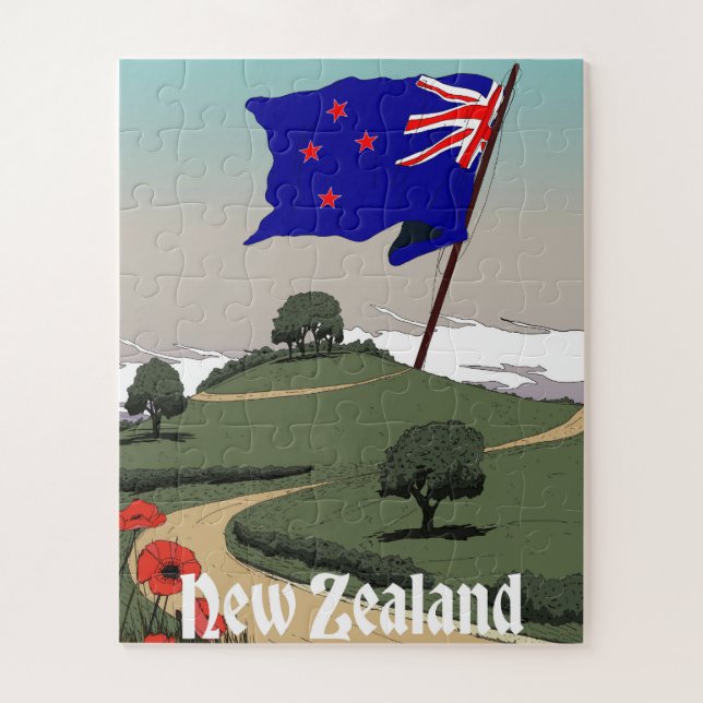 Neuseeland Vintage-Reise  Puzzle (Vertikal)