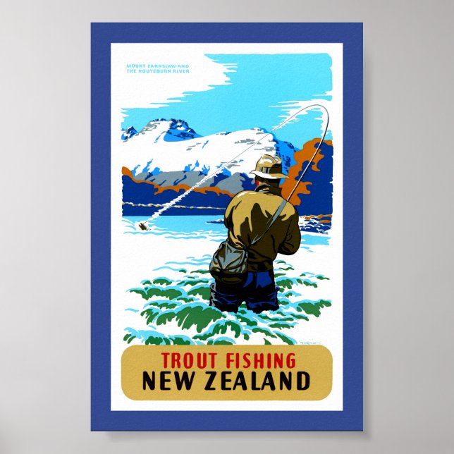 Neuseeland Vintage-Reiseposter restauriert Poster (Vorne)