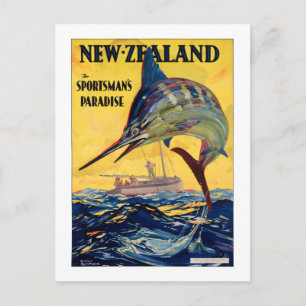 Neuseeland Vintage-Reiseposter restauriert Postkarte