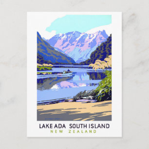 Neuseeland Vintage-Reiseposter restauriert Postkarte