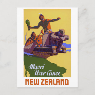 Neuseeland Vintage-Reiseposter restauriert Postkarte