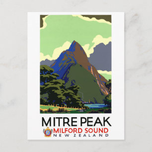 Neuseeland Vintage-Reiseposter restauriert Postkarte