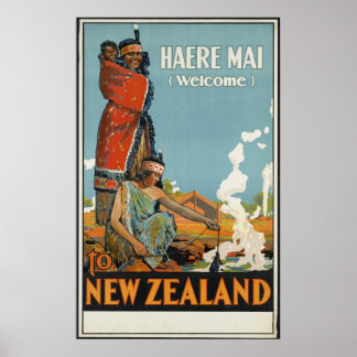 Neuseeland Vintage Travel Poster Ad Retro Prints