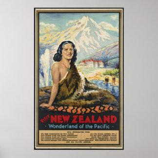 Neuseeland Vintage Travel Poster Ad Retro Prints