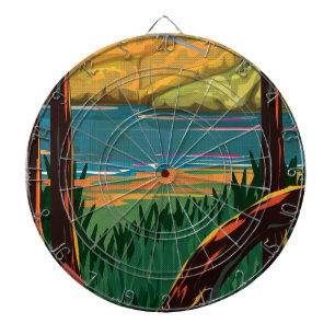 Neuseeland Vintage Travel Poster Dartscheibe