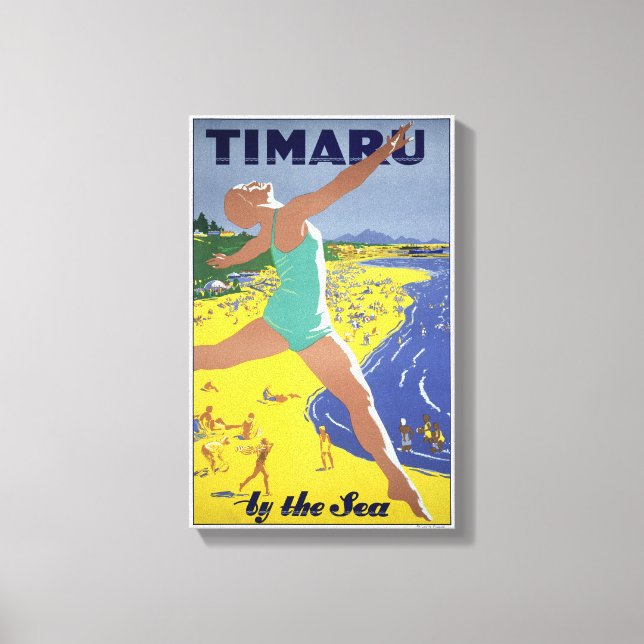 Neuseeland Vintage Travel Poster Leinwanddruck (Vorderseite)