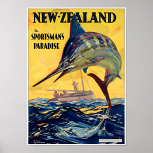 Neuseeland Vintage Travel Poster neu