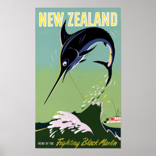 Neuseeland Vintage Travel Poster neu