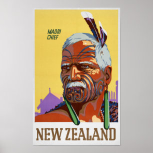 Neuseeland Vintage Travel Poster neu