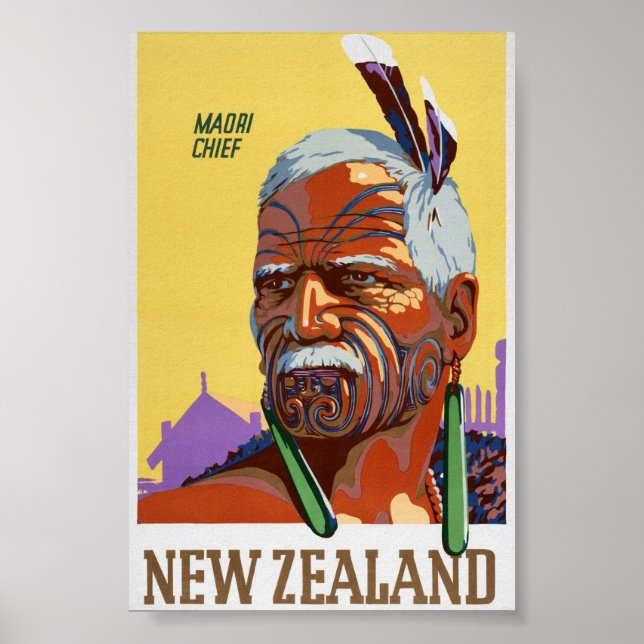 Neuseeland Vintage Travel Poster neu (Vorne)