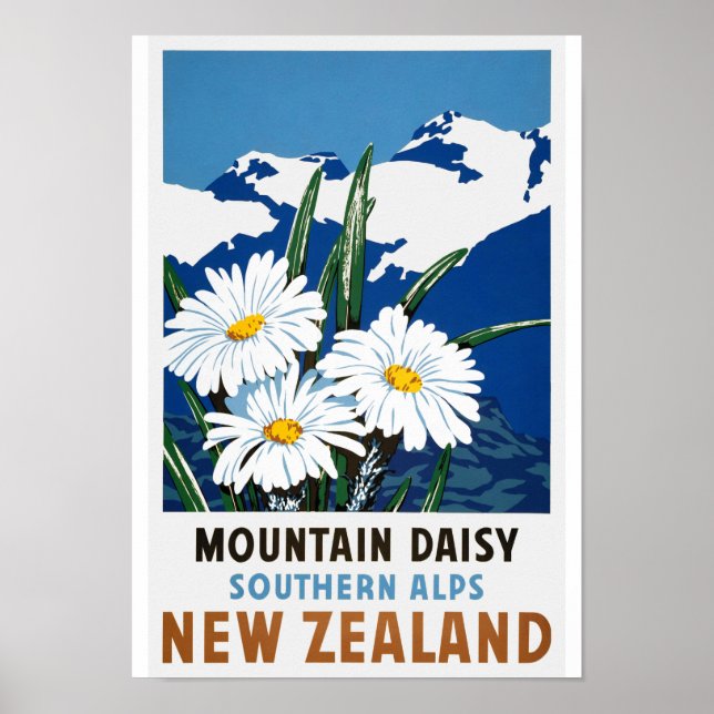 Neuseeland Vintage Travel Poster neu (Vorne)