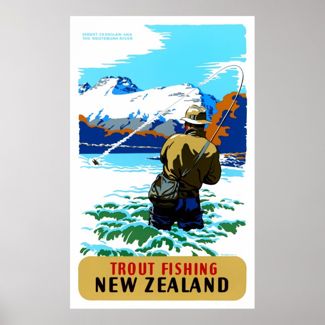 Neuseeland Vintage Travel Poster neu (Vorne)