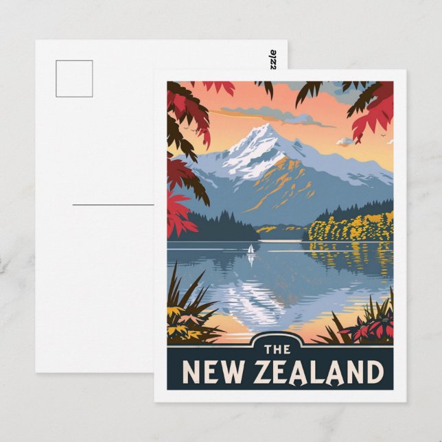 Neuseeland Vintager berühmter Reiseort Postkarte (Vorne/Hinten)