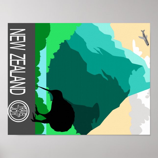 Neuseeland Vintages Design Poster (Vorne)