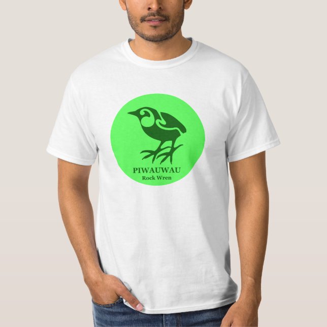 Neuseeland Vögel PIWAUWAU Rock Wren T-Shirt (Vorderseite)