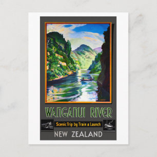 Neuseeland Wanganui River Restauriertes Vintage-Po Postkarte
