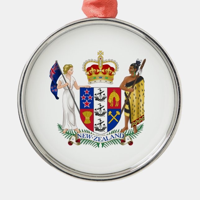 Neuseeland-Wappen Ornament Aus Metall (Vorne)