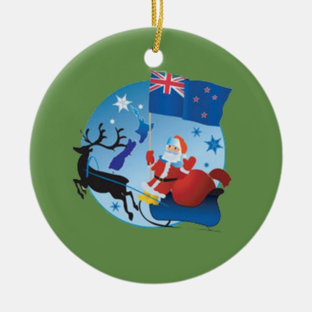 Neuseeland-Weihnachten Keramikornament (Vorne)