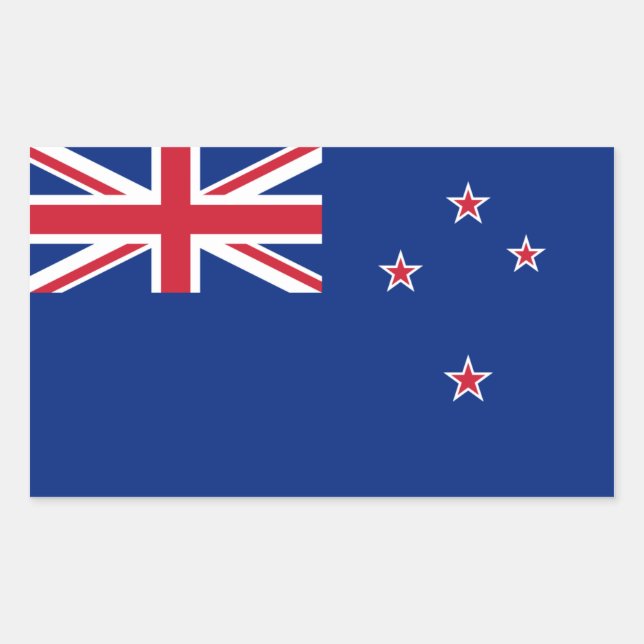 Neuseeland/Zealander/Kiwi-Flagge Rechteckiger Aufkleber (Vorderseite)