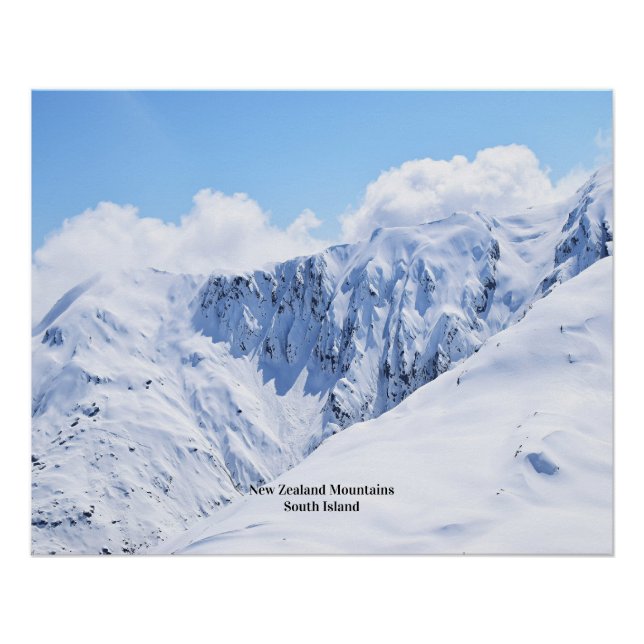 Neuseeländische Berge Poster (Vorderseite)
