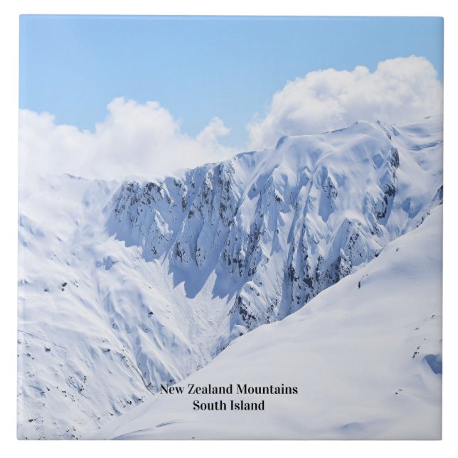 Neuseeländische Berge, Südinsel, Fliese (Vorderseite)