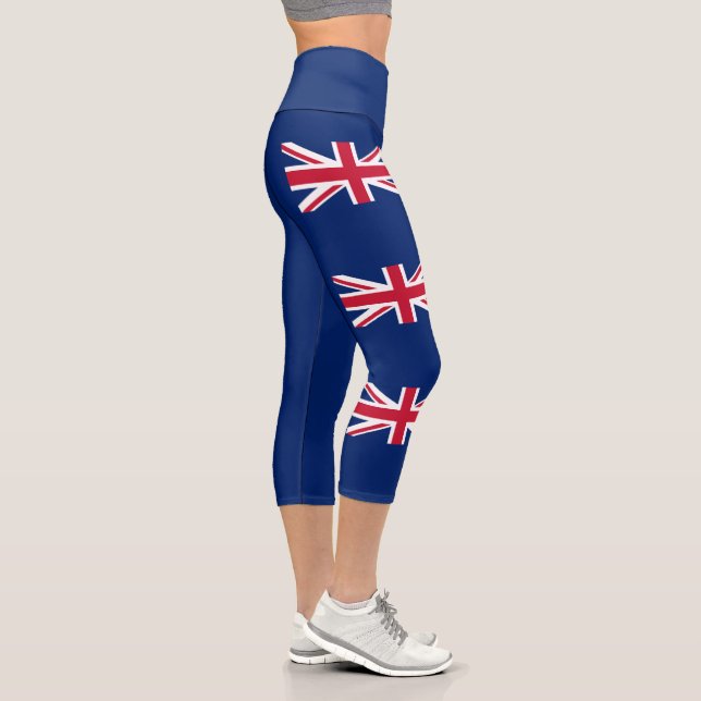 Neuseeländische Flagge Capri Leggings (Rechts)