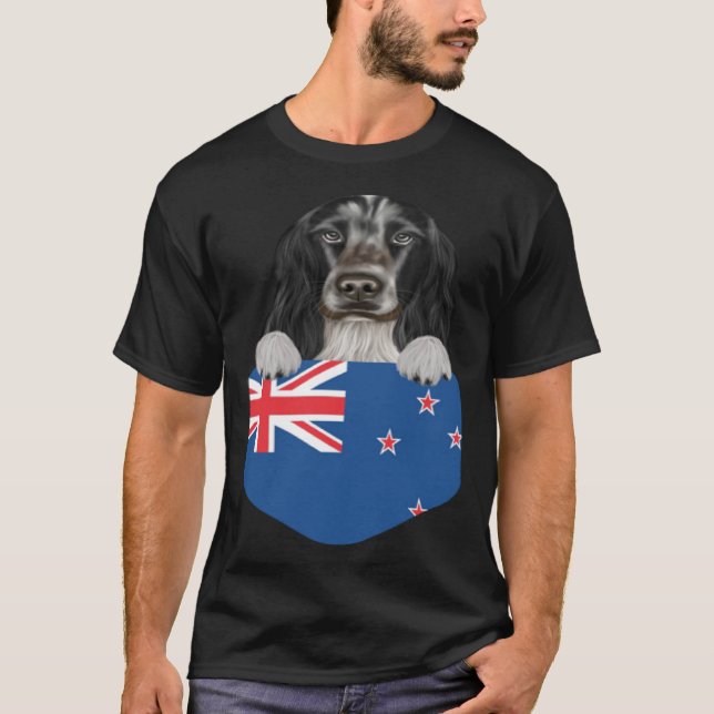 Neuseeländische Flagge Englisch Cocker Spanischer  T-Shirt (Vorderseite)