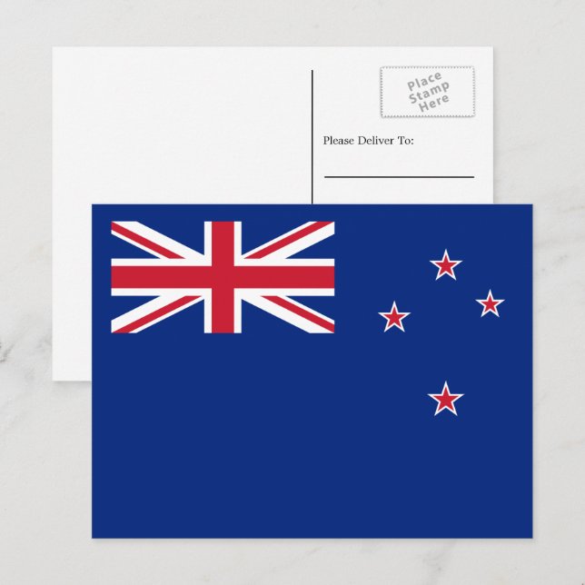 Neuseeländische Flagge, Flagge Neuseelands Postkarte (Vorne/Hinten)