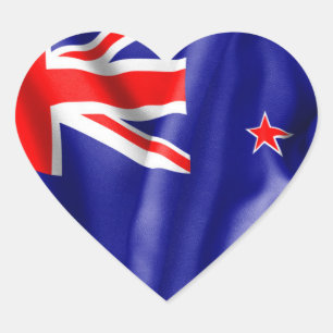 Neuseeländische Flagge Herz-Aufkleber