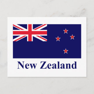 Neuseeländische Flagge mit Namen Postkarte