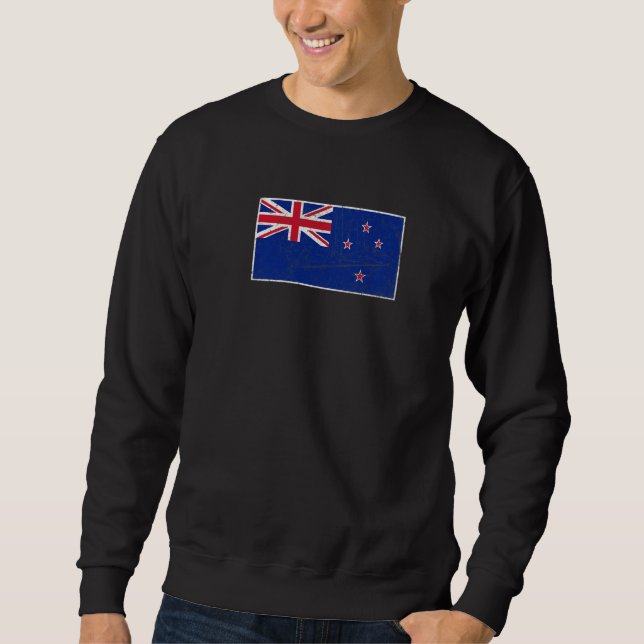 Neuseeländische Flagge mit Vintagem Neuseeland Sweatshirt (Vorderseite)