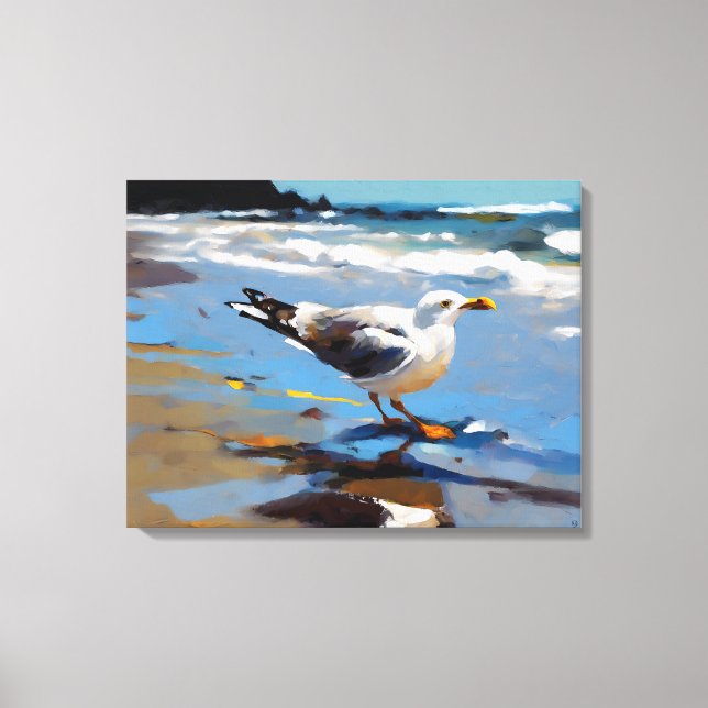 Neuseeländischer Gull - überzogene Canvas Print Leinwanddruck (Vorderseite)