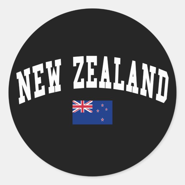 Neuseeländischer Stil Runder Aufkleber (Vorderseite)