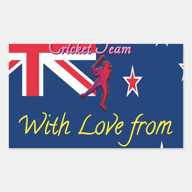 Neuseeländisches Cricket-Team: Liebe aus meiner Ku Rechteckiger Aufkleber (Vorderseite)