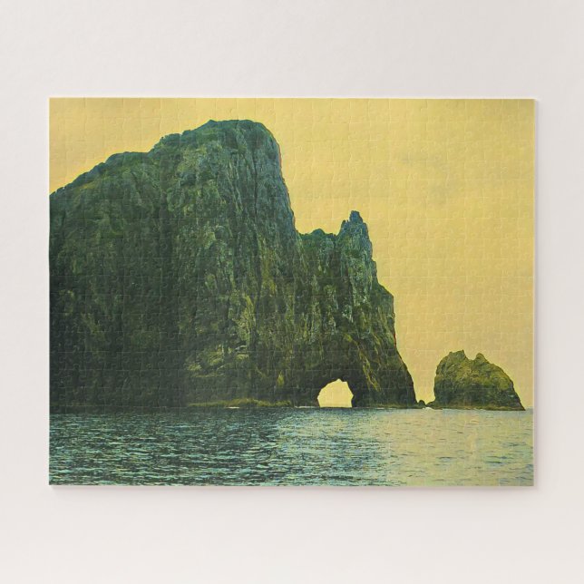 Neuseeländisches Loch im Felsen Puzzle (Horizontal)