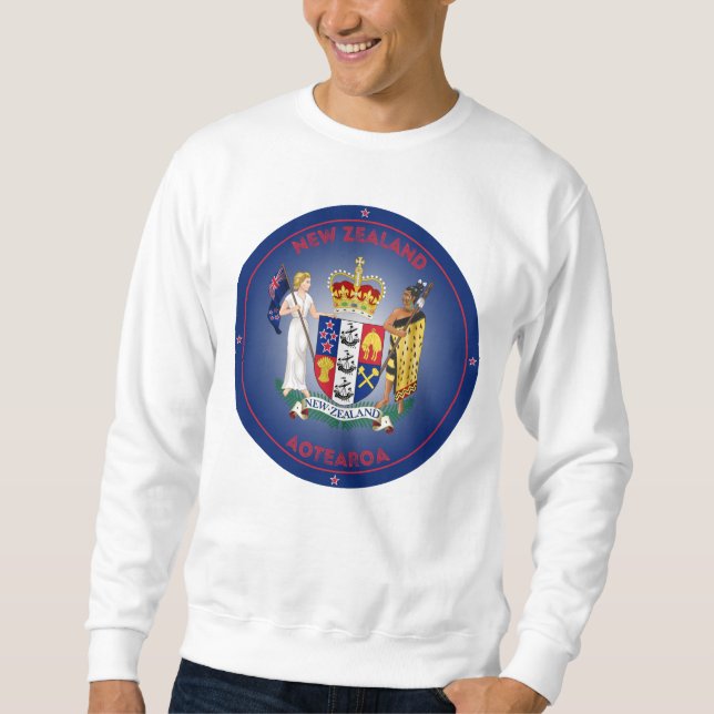Neuseeländisches Wappen Kreisform Sweatshirt (Vorderseite)