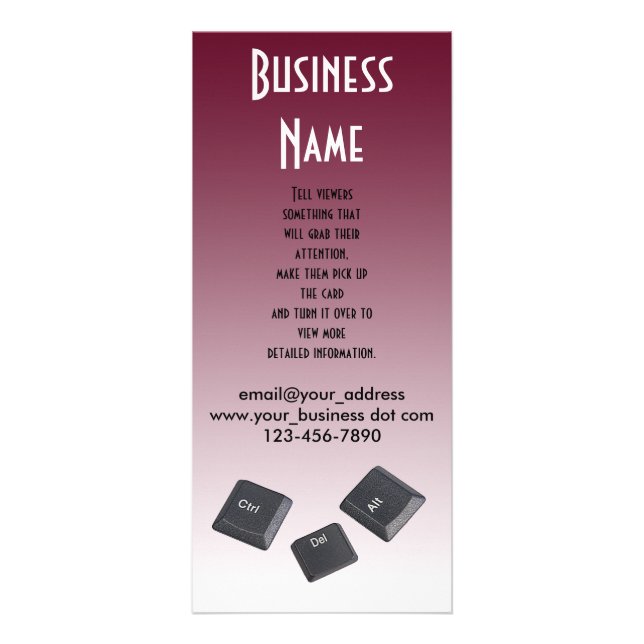 Neustart der Computertasten Fotovorlage Werbekarte (Vorne)