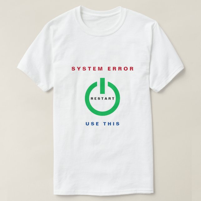 Neustart des Button-T - Shirt zurücksetzen - Benut (Design vorne)