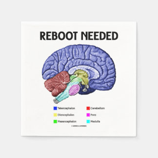 Neustarten des benötigten Brain Anatomy Geek Spaße Serviette