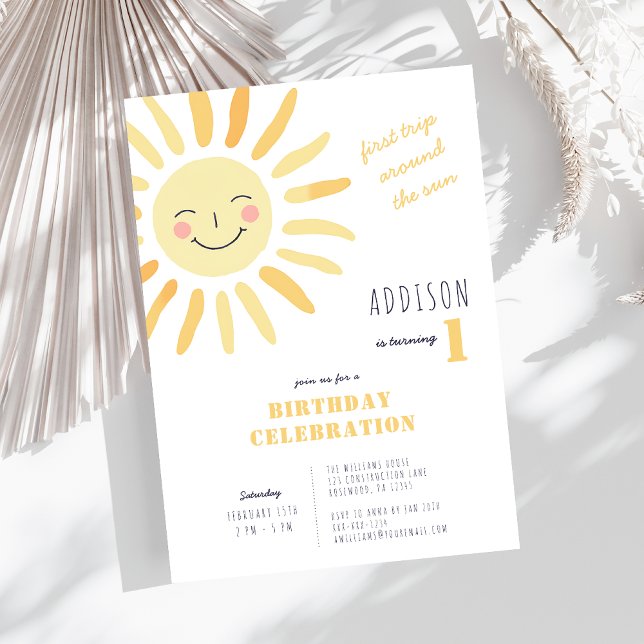 Neutral 1. Geburtstag Einladung (Von Creator hochgeladen)