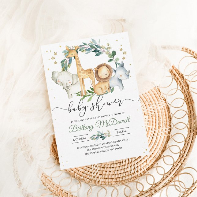 Neutral A Wild one Safari Baby Shower Einladung (Von Creator hochgeladen)