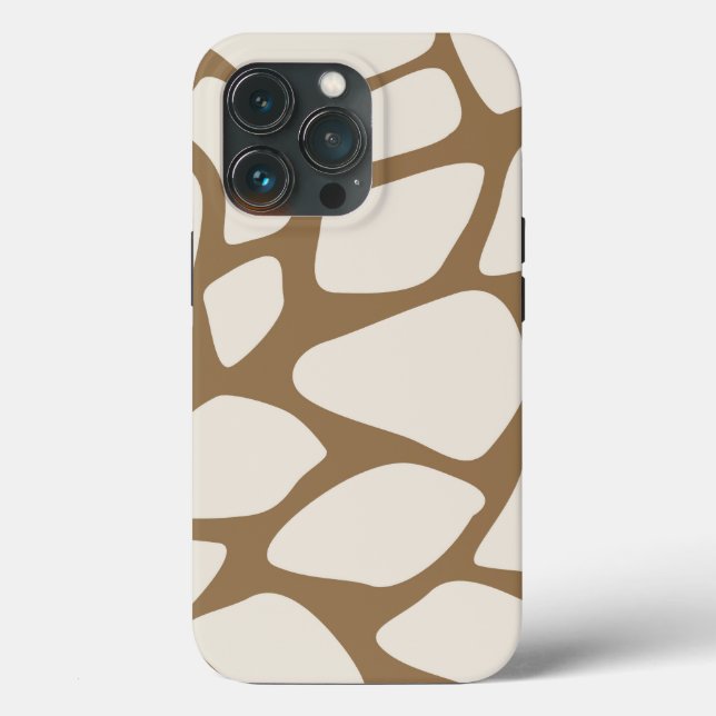 Neutral Animal Print Minimalistisch Tough Case iPh (Rückseite)