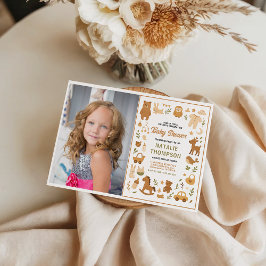 Neutral Baby Boy Shower | Cute Safari Animal Einladung