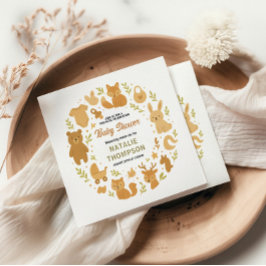 Neutral Baby Boy Shower | Cute Safari Animal Serviette