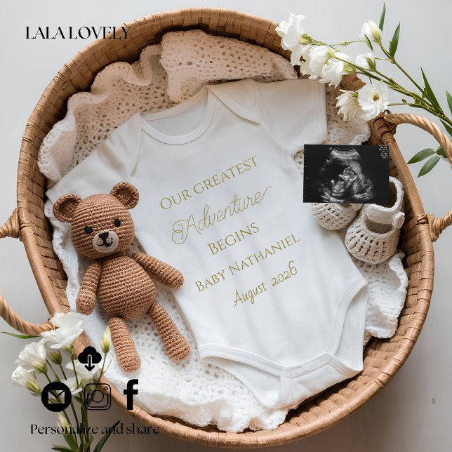 Neutral Baby Reveal Pregnancy announcement card Ankündigung (Von Creator hochgeladen)